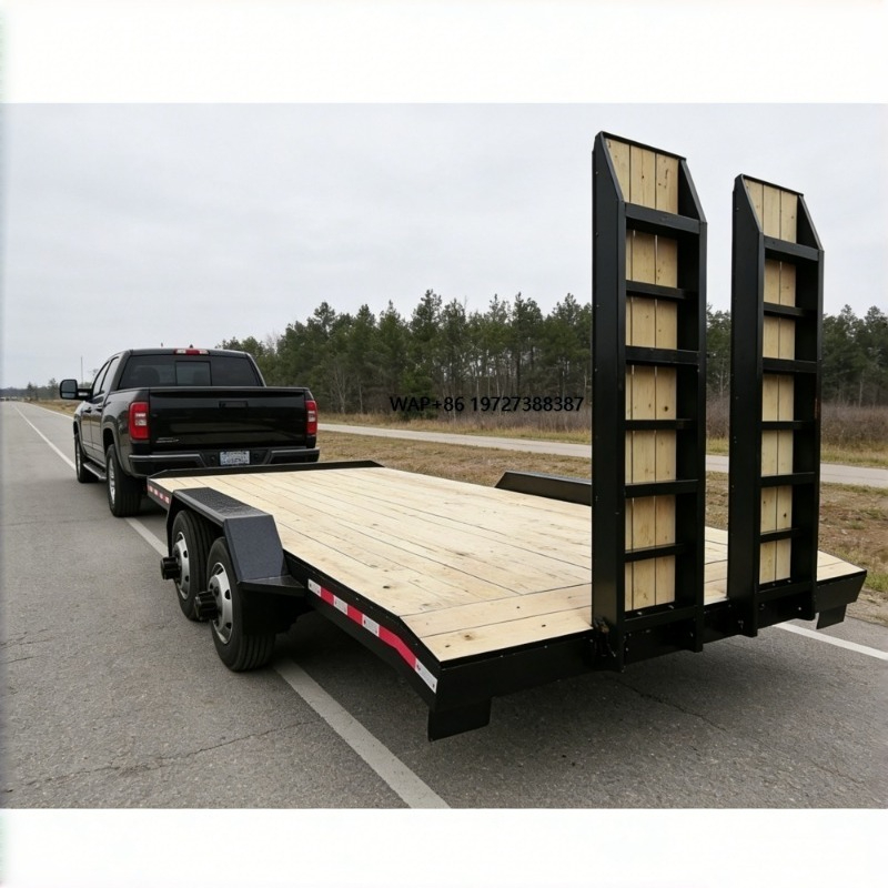 Heavy Equipment Hauling - 탠덤 액슬 목재 데크 장비 트레일러(헤비듀티