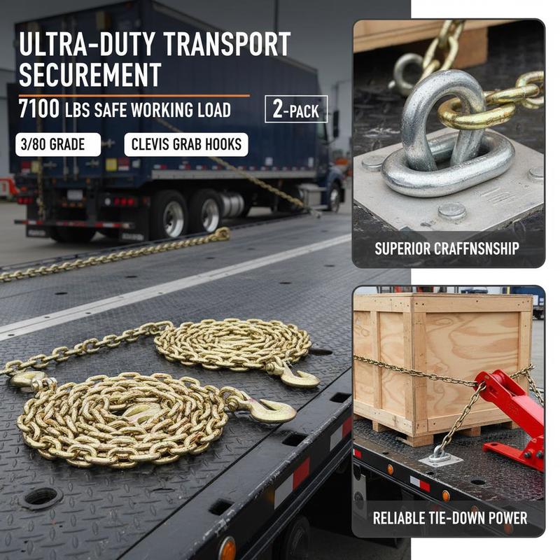 견인 트럭용 체인 3/8인치 x 10.3피트, 묶음 고 - Heavy Equipment Hauling 리뷰 및 가격